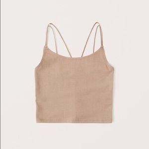 NWT ABERCROMBIE cropped cami - light brown S